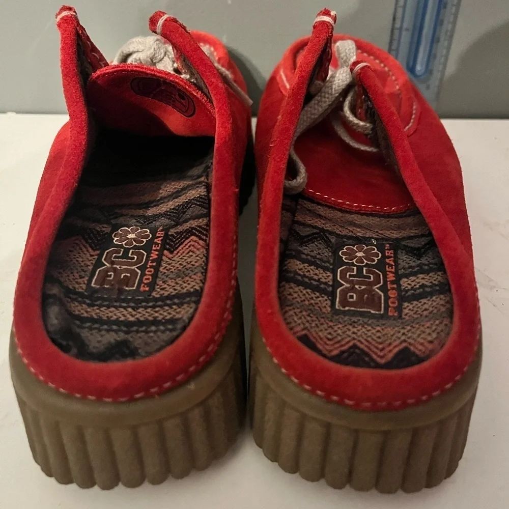 BC Footwear Vintage Suede Leather Sneakers Shoes Chunky Platform Size 8 - Picture 5 of 6